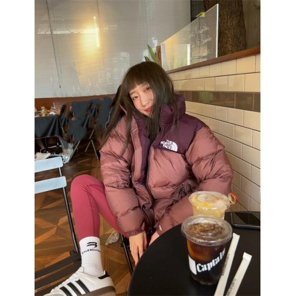 ブラウン拼色ダウンジャケット クラシックモデル 2025秋冬定番 ザノースフェイス The North Face コピー