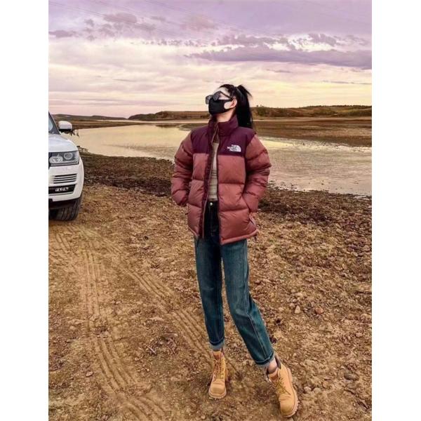 ブラウン拼色ダウンジャケット クラシックモデル 2025秋冬定番 ザノースフェイス The North Face コピー