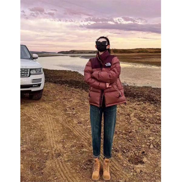 ブラウン拼色ダウンジャケット クラシックモデル 2025秋冬定番 ザノースフェイス The North Face コピー