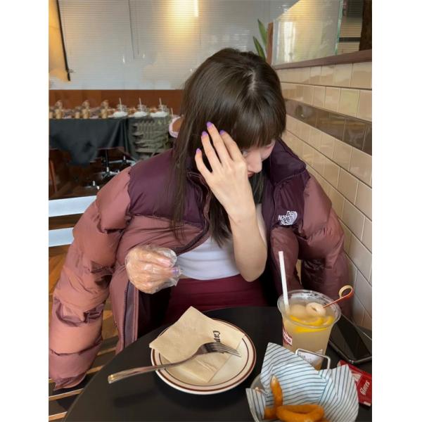 ブラウン拼色ダウンジャケット クラシックモデル 2025秋冬定番 ザノースフェイス The North Face コピー