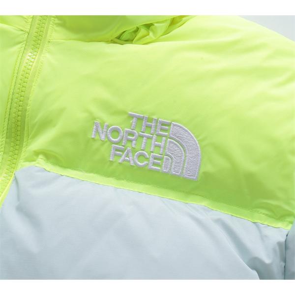 The North Face スーパーコピー 蛍光グリーン拼色ダウンジャケット カップル風 2025秋冬彩り ザノースフェイス