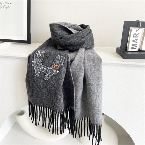 3 色アート刺繍 奢華風 エルメス コピー マフラー 秋冬保温 高品質定番 HERMES