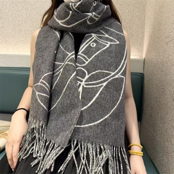 動物柄刺繍 2 色展開 エルメス風 スーパーコピー マフラー...