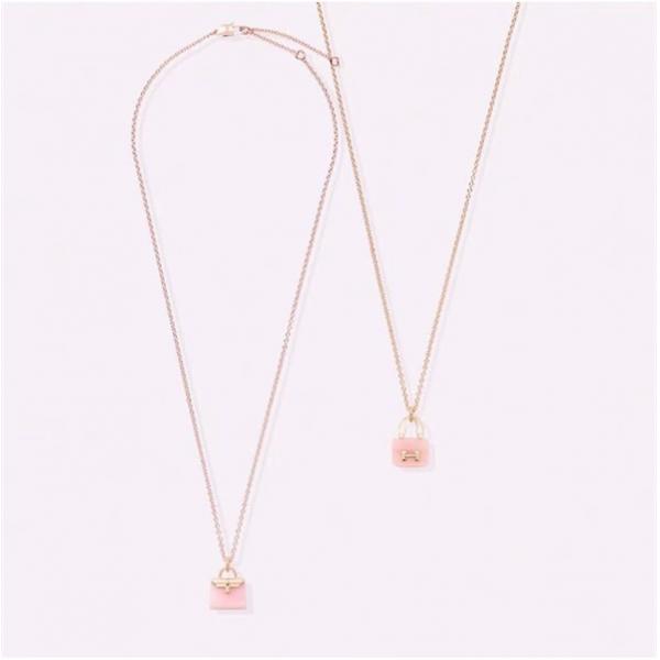 ピンクエナメルバッグ H エルメス スーパーコピー HERMES ネックレス 高品質アクセサリー