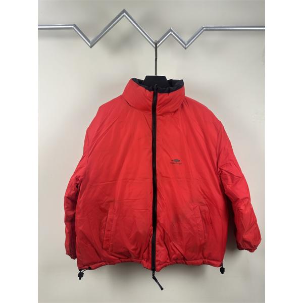 ネイビーレッド裏地 コントラストデザイン バレンシアガ コピー ダウンジャケット 秋冬高品質アウター