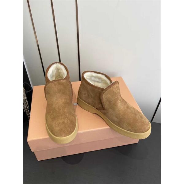 Miu Miu ミュウミュウ コピー 激安 秋冬新作 羊毛 Snow Boots レディース 防寒 スエード ショート丈 雪地靴 ふわふわ裏毛
