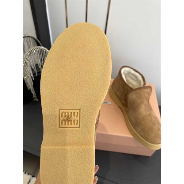 Miu Miu ミュウミュウ コピー 激安 秋冬新作 羊毛 Snow Boots レディース 防寒 スエード ショート丈 雪地靴 ふわふわ裏毛