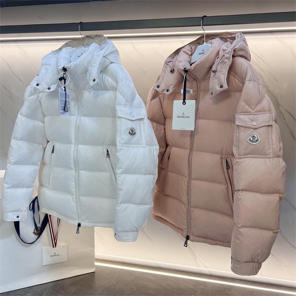 ホワイトピンク 2 色 フード付  MONCLER モンクレール コピー ダウンジャケット 秋冬高品質アウター