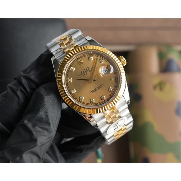 ロレックス デイトジャスト 間金ダイヤモンド 41mm ファクトリー 3255 機芯 ROLEX  コピー時計 