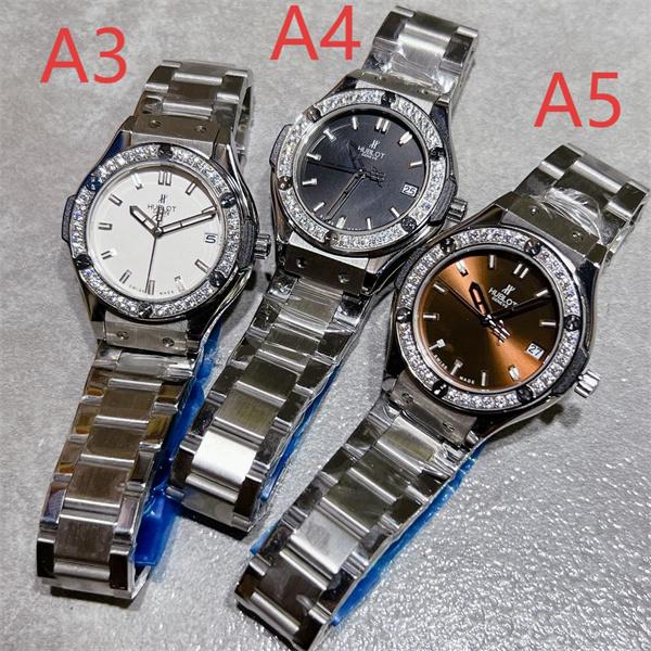 HUBLOT ブラックダイヤモンド装飾 シルバーブレス ユブロット コピー 時計 フェミニン 高品質 腕時計