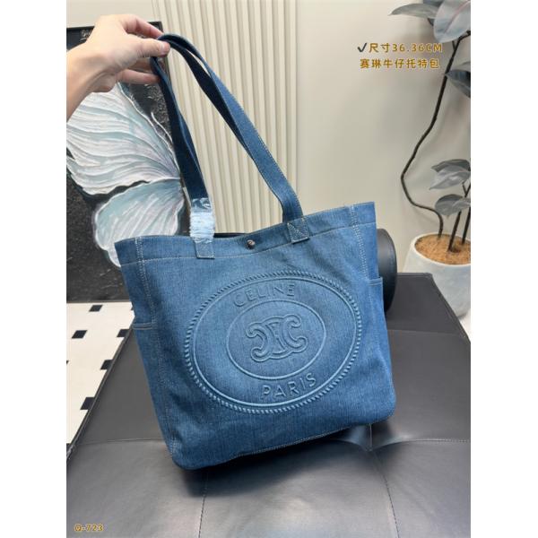 ☆2025最新☆CELINE セリーヌトートバッグ スーパーコピーデニム素材人気大容量36*36CM