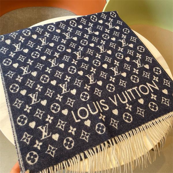 Louis Vuitton ルイ・ヴィトン 小ロゴ ハート柄 カシミヤ ストール マフラー 45×190cm 冬 新作 限定デザイン