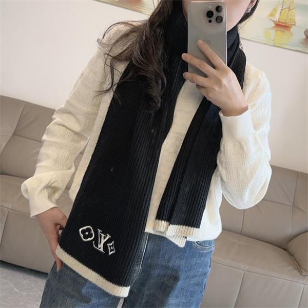 Louis Vuitton ルイ・ヴィトン Headline ウールマフラー 30×180cm モノグラム刺繍 冬用