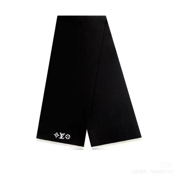 Louis Vuitton ルイ・ヴィトン Headline ウールマフラー 30×180cm モノグラム刺繍 冬用