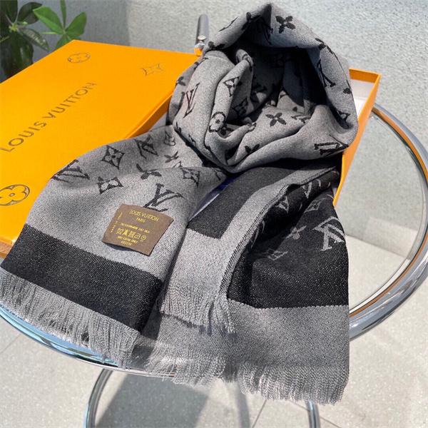 Louis Vuitton ルイ・ヴィトン 限定リバーシブル カシミヤシルクマフラー 48×200cm