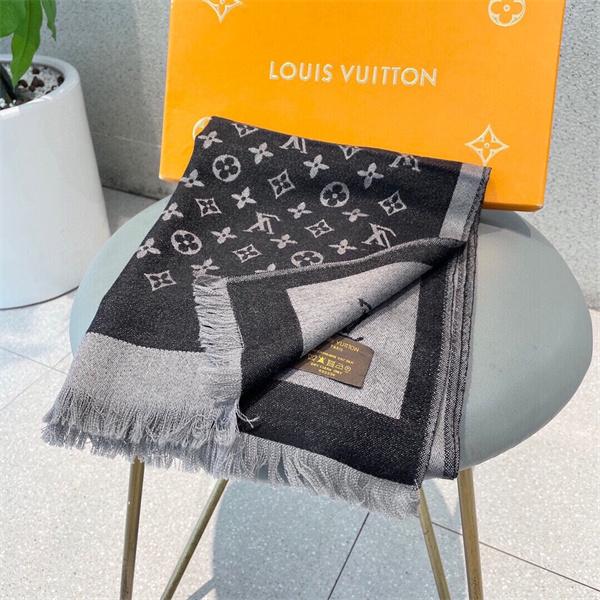 Louis Vuitton ルイ・ヴィトン 限定リバーシブル カシミヤシルクマフラー 48×200cm