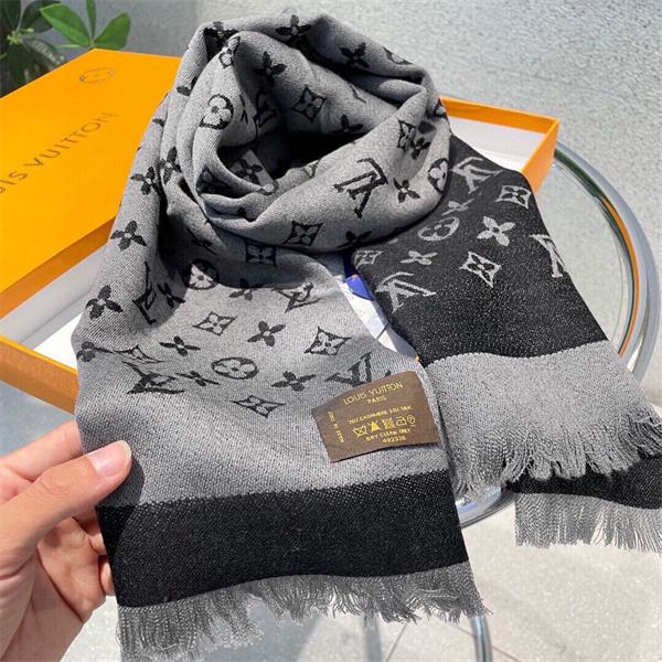 Louis Vuitton ルイ・ヴィトン 限定リバーシブル カシミヤシルクマフラー 48×200cm