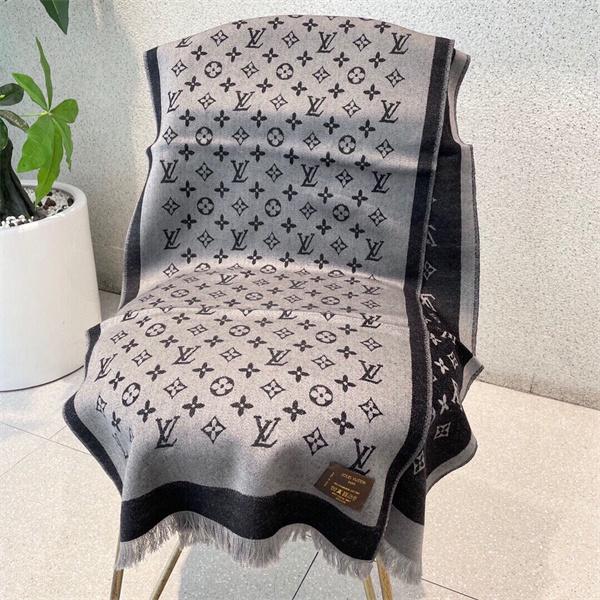 Louis Vuitton ルイ・ヴィトン 限定リバーシブル カシミヤシルクマフラー 48×200cm