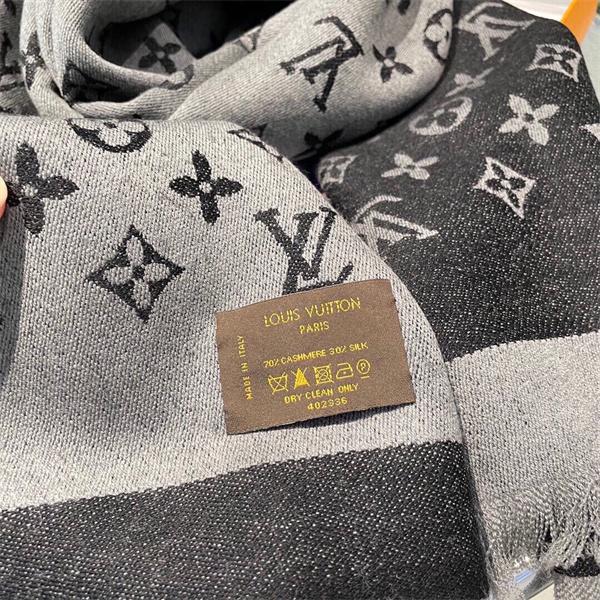 Louis Vuitton ルイ・ヴィトン 限定リバーシブル カシミヤシルクマフラー 48×200cm