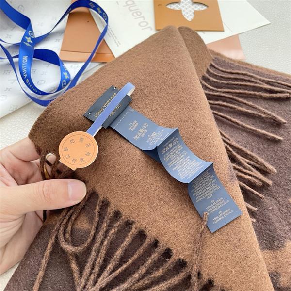 Louis Vuitton ルイ・ヴィトン 2025限定 モノグラム×フラワーマスコット カシミヤマフラー 191×46cm