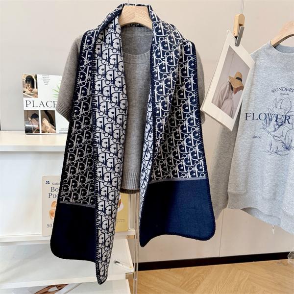 DIOR ディオール 2025秋冬新作 リバーシブル オブリーク マフラー 三角ステッチ ロック仕上げ エレガント 防寒 レディース スカーフ