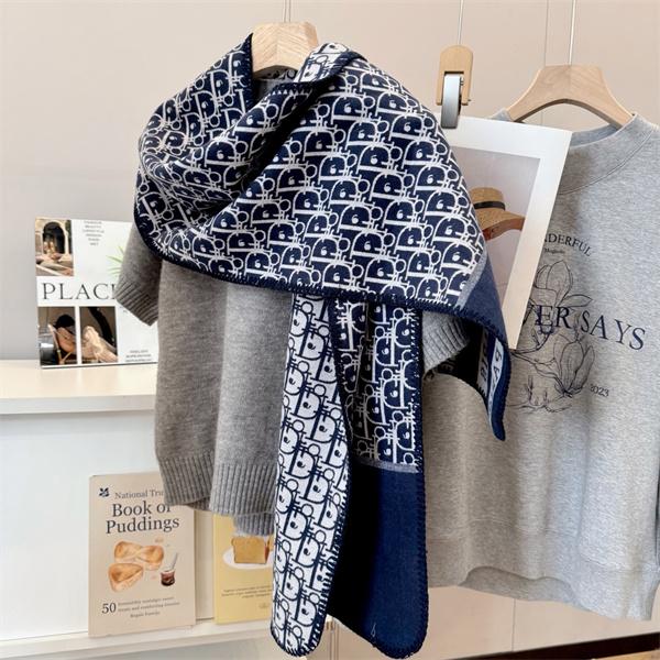 DIOR ディオール 2025秋冬新作 リバーシブル オブリーク マフラー 三角ステッチ ロック仕上げ エレガント 防寒 レディース スカーフ