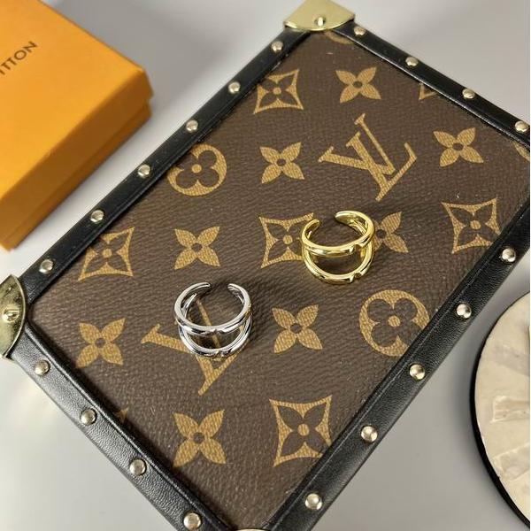 ダブルリングデザイン シルバー / ゴールド スタイリッシュ ルイヴィトン LOUIS VUITTON ユニセックス コピー 指輪