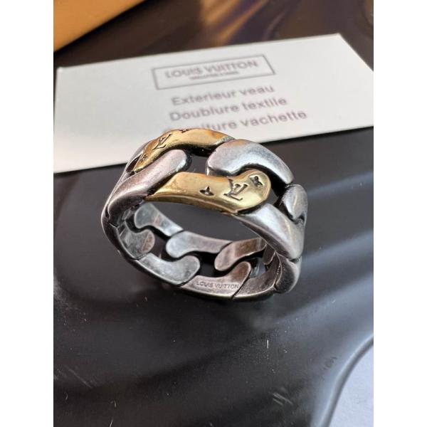チェーンリンク ブラックメタル マスキュリン LOUIS VUITTON ルイヴィトン コピー メンズ指輪