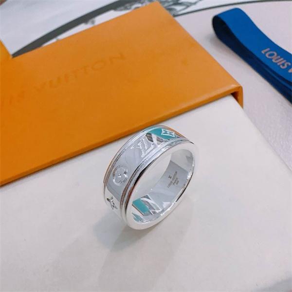 LOUIS VUITTON コピー モノグラム刻印 シルバー調 ルイヴィトン 指輪 ユニセックス クラシック