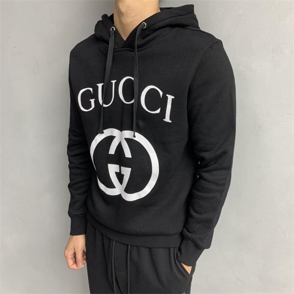 ダブル G ロゴ ブラック グッチ パーカー ユニセックス クラシック GUCCI スーパーコピー