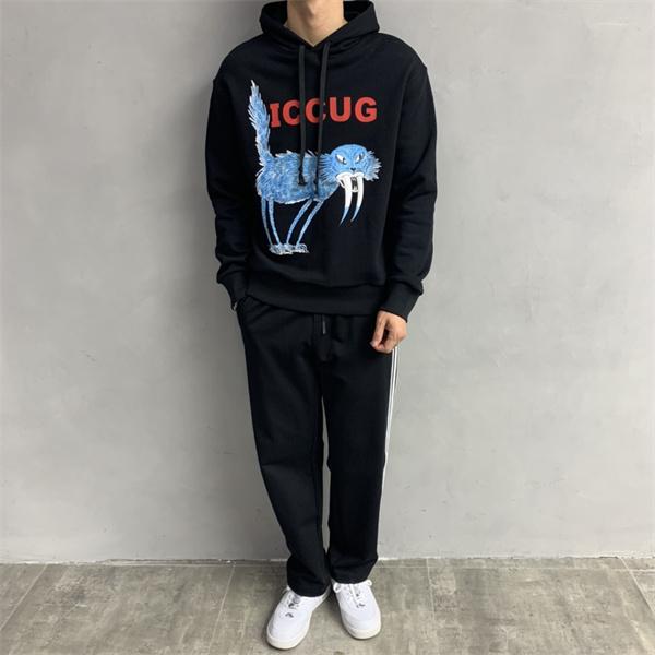 ブルー怪獣 ブラック グッチ GUCCI コピーパーカー メンズ マスキュリン 季節限定モデル