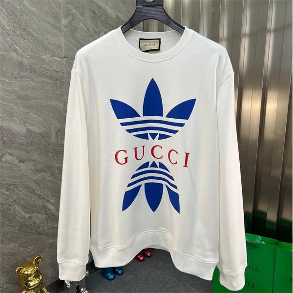 アディダスコラボ風 ホワイト グッチ GUCCI コピーパーカー ユニセックス トレンディ 2025秋冬