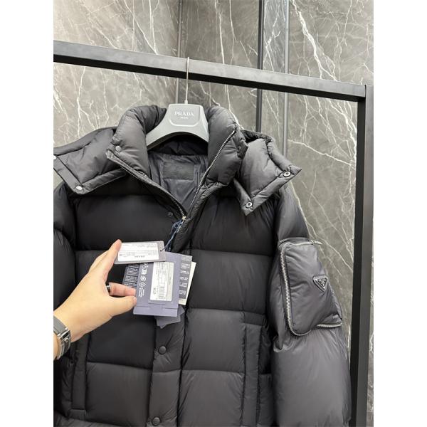 PRADA 激安｜2025秋冬 超軽量リップストップ ダウンジャケット フード着脱可 男女兼用