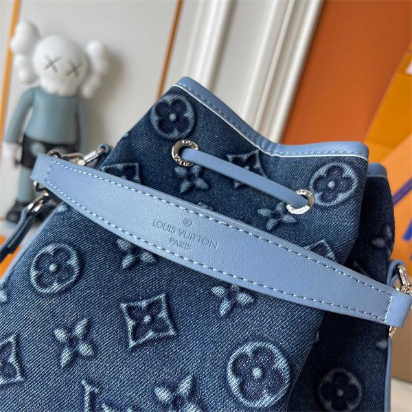Louis Vuitton デニムブルー ルイヴィトン バケットバッグ コピー 82599 レディース トレンディ