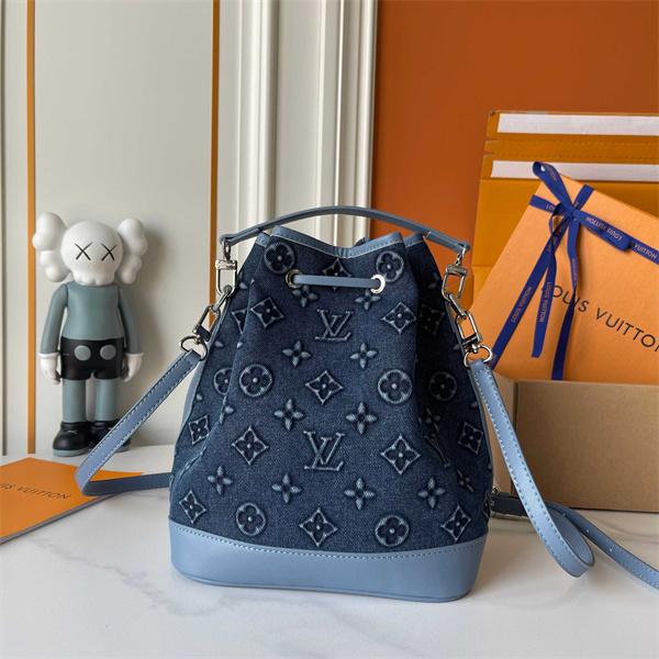 Louis Vuitton デニムブルー ルイヴィトン バケットバッグ コピー 82599 レディース トレンディ