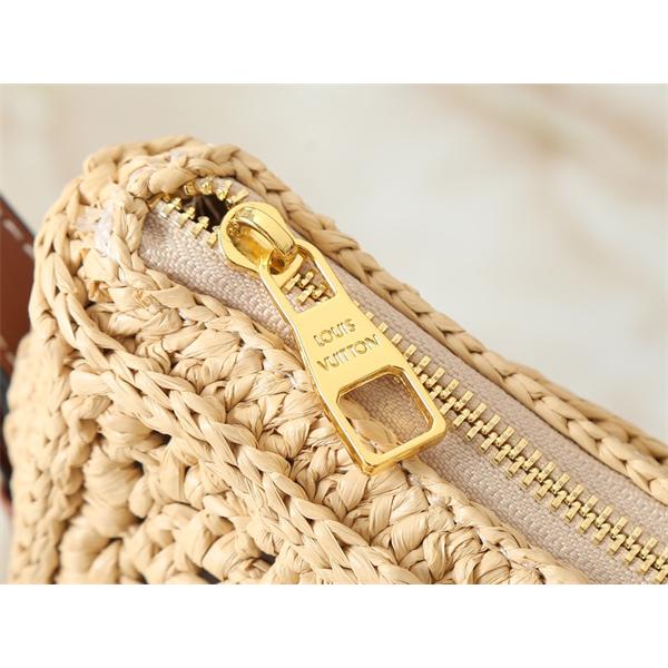 ムーンシェイプ Louis Vuitton 草編みロゴプレート ルイヴィトン ショルダーバッグ 偽物 レディース ユニーク