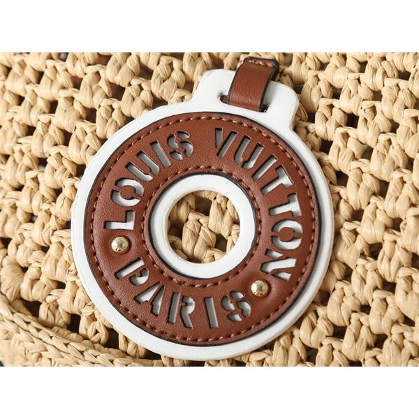 ムーンシェイプ Louis Vuitton 草編みロゴプレート ルイヴィトン ショルダーバッグ 偽物 レディース ユニーク