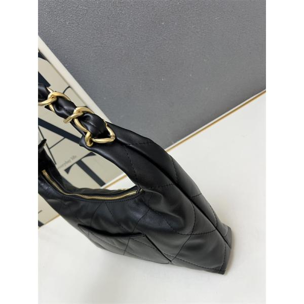 ブラックレザー 編み込みチェーン シャネル ハンドバッグ スーパーコピー レディース エレガント CHANEL