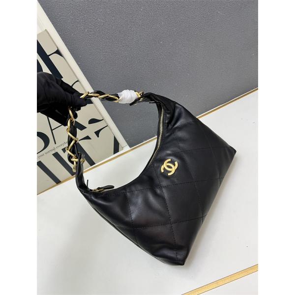ブラックレザー 編み込みチェーン シャネル ハンドバッグ スーパーコピー レディース エレガント CHANEL