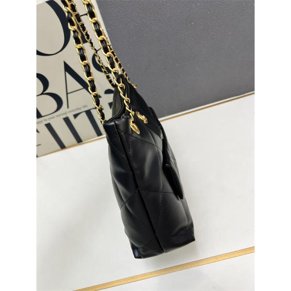 ブラックレザー ダブルポケット CHANEL シャネル ショルダーバッグ コピー レディース ユーティリティ