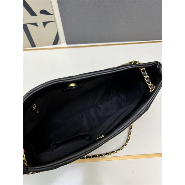 ブラックレザー ダブルポケット CHANEL シャネル ショルダーバッグ コピー レディース ユーティリティ