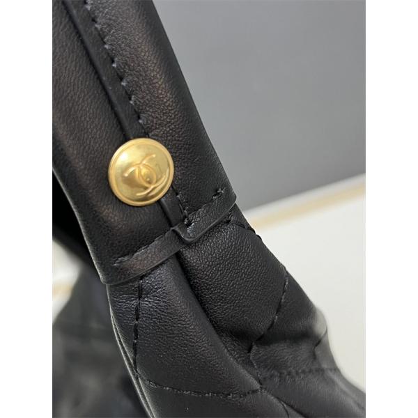 CHANEL ブラックレザー チェーンアクセント シャネル ハンドバッグ コピー 1S3252 レディース エレガント
