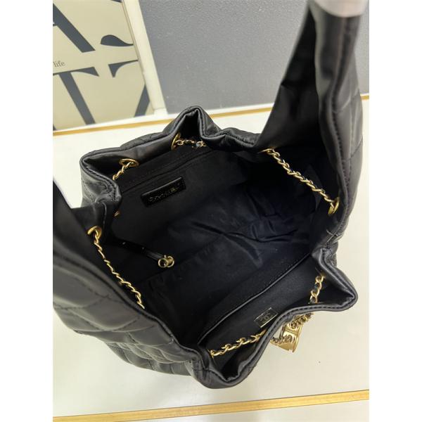 CHANEL ブラックレザー チェーンアクセント シャネル ハンドバッグ コピー 1S3252 レディース エレガント