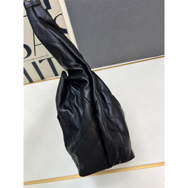 CHANEL ブラックレザー チェーンアクセント シャネル ハンドバッグ コピー 1S3252 レディース エレガント