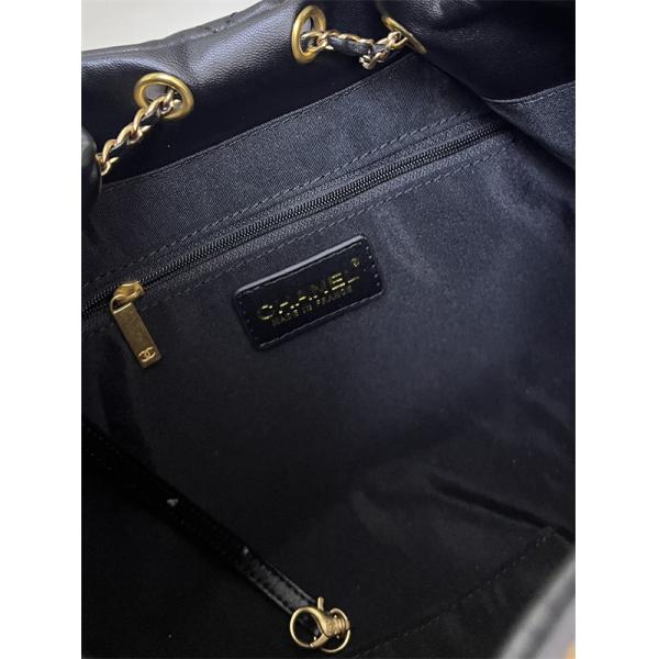 CHANEL ブラックレザー チェーンアクセント シャネル ハンドバッグ コピー 1S3252 レディース エレガント