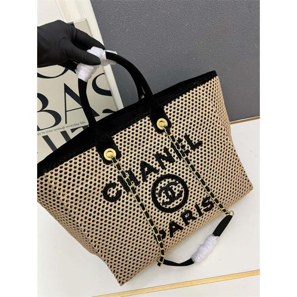 サマー草編み ロゴプレート シャネル トートバッグ スーパーコピー 1S3262 レディース クール CHANEL