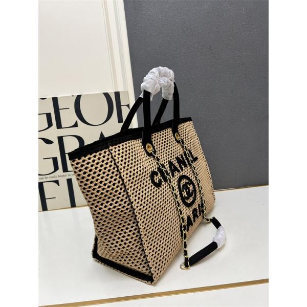 サマー草編み ロゴプレート シャネル トートバッグ スーパーコピー 1S3262 レディース クール CHANEL