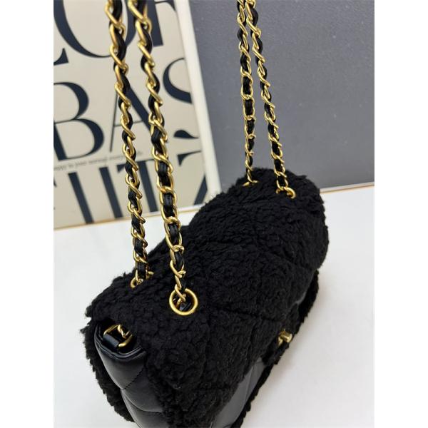 ブラックラムファー CHANEL 菱格ロゴ シャネル ショルダーバッグ スーパーコピー 1S3201 レディース エレガント