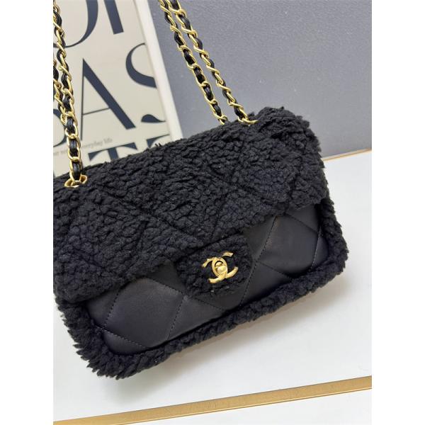 ブラックラムファー CHANEL 菱格ロゴ シャネル ショルダーバッグ スーパーコピー 1S3201 レディース エレガント