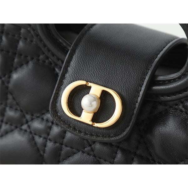 ディオール DIOR  ピンク菱格 パールロゴ ハンドバッグ スーパーコピー レディース フェミニン